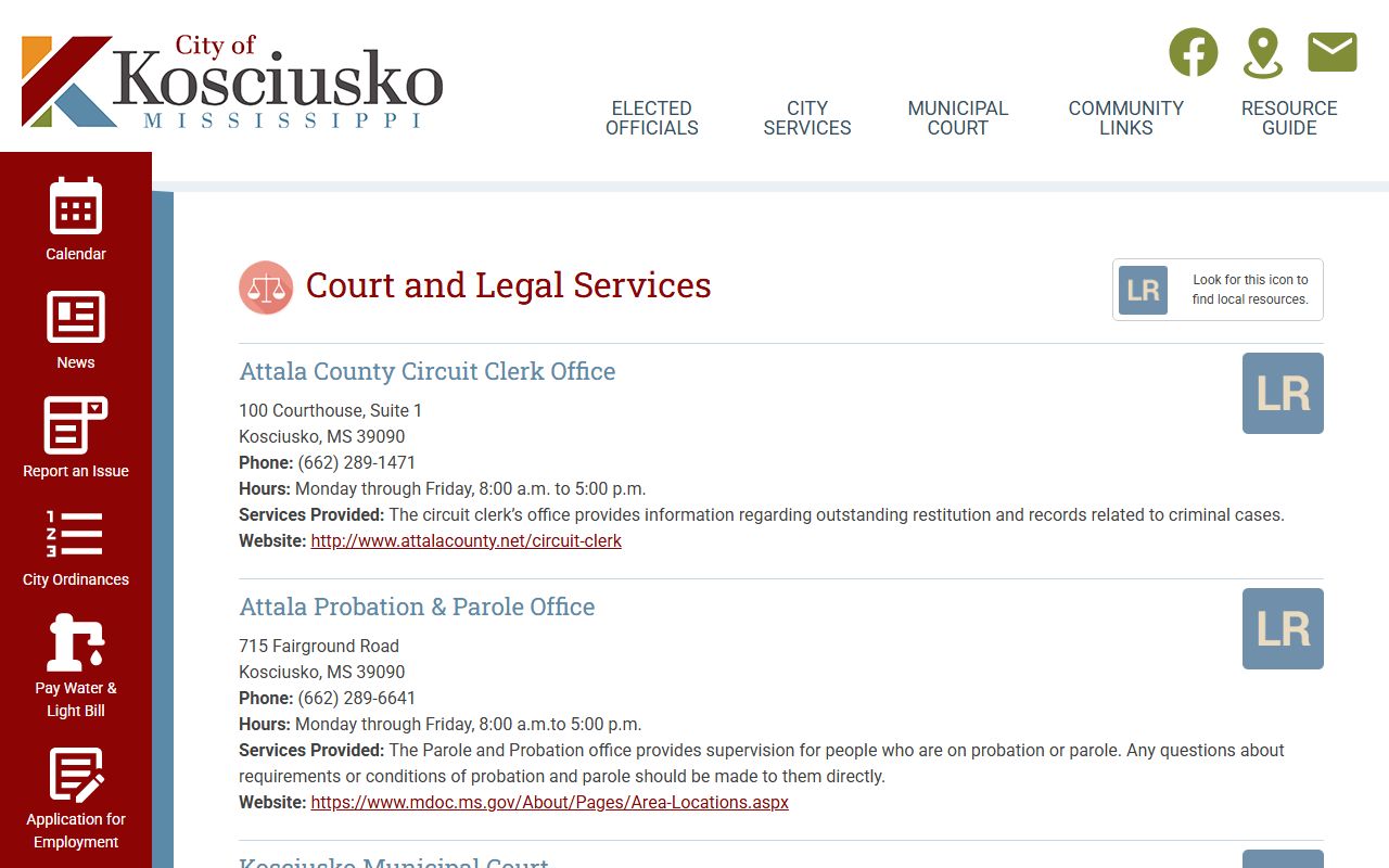 Attala County Circuit Clerk court records and legal services guide
