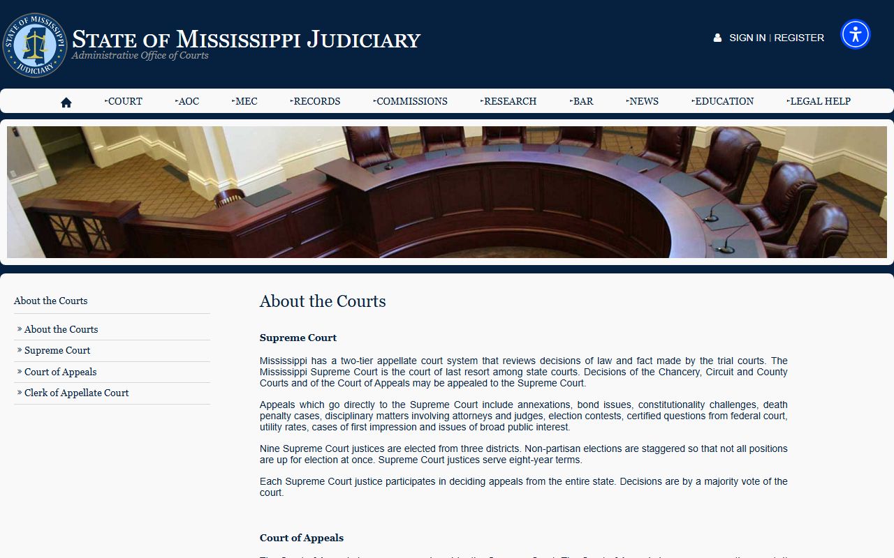 Attala County court records and the Mississippi court hierarchy