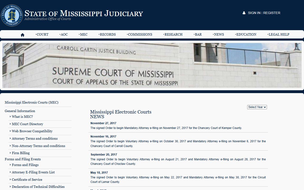 Attala County divorce records Chancery Court MEC archive