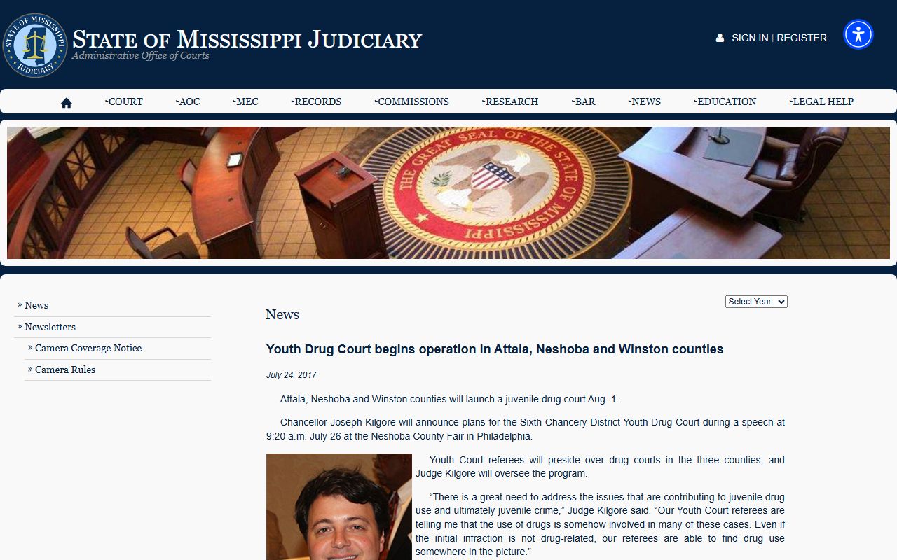 Attala County Chancery Court Youth Drug Court probate records announcement