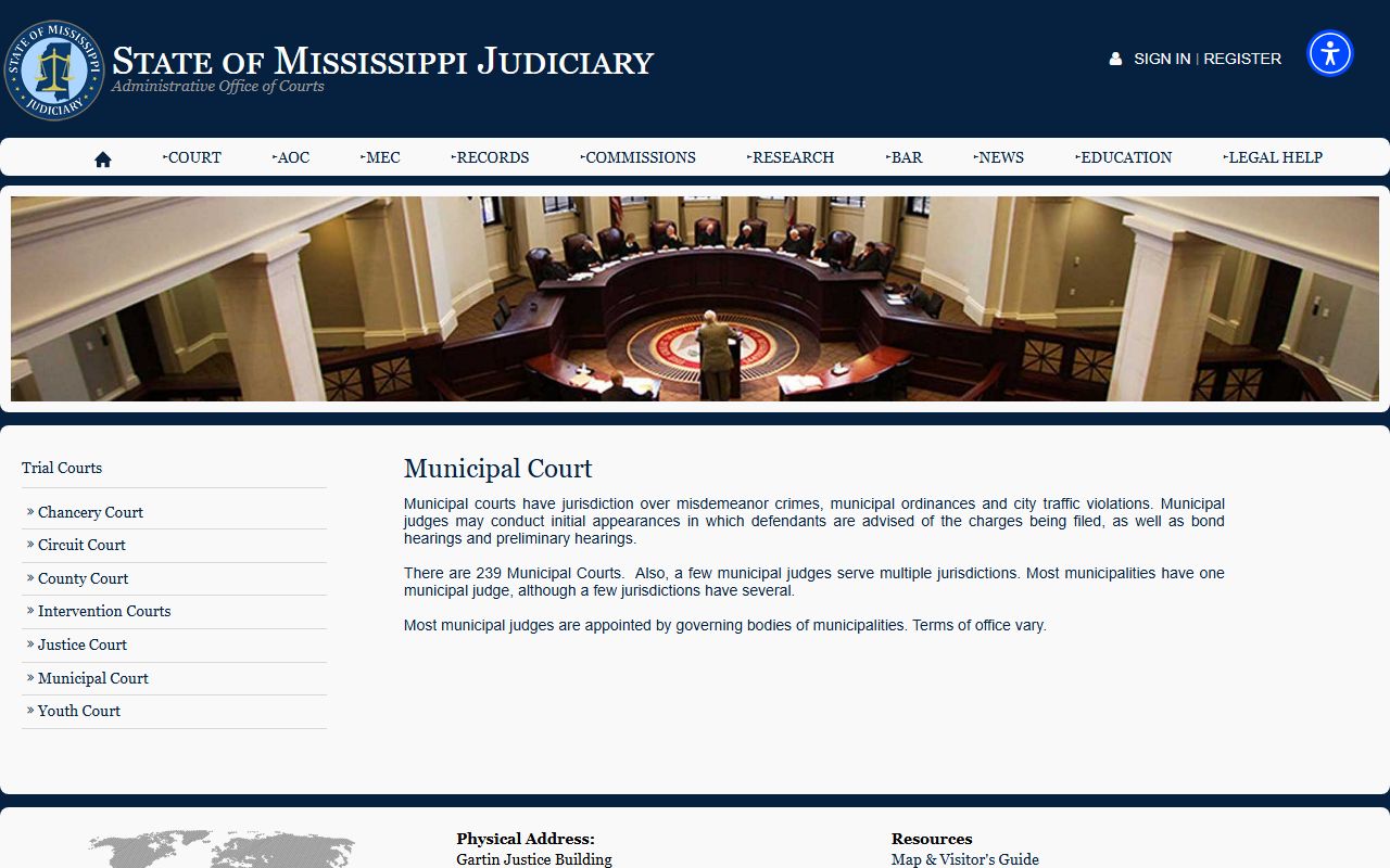 Attala County traffic court records Mississippi Municipal Court overview